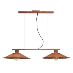 Colgante chapa 2luces c/regleta 66cm