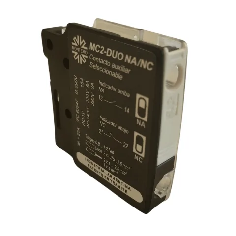 Bloque auxiliar para contactores MC-1-2 MONTERO NA-NC DUO