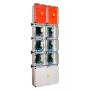 Gabinete PVC p/6 medidores monofasicos armado c/térmica ROKER RS10600PZ