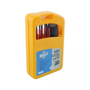 Juego destornilladores ELECTRICISTA BULIT 9 piezas c/linterna