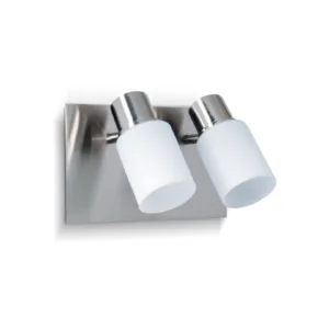 Aplique acero completo 2 luces 9021