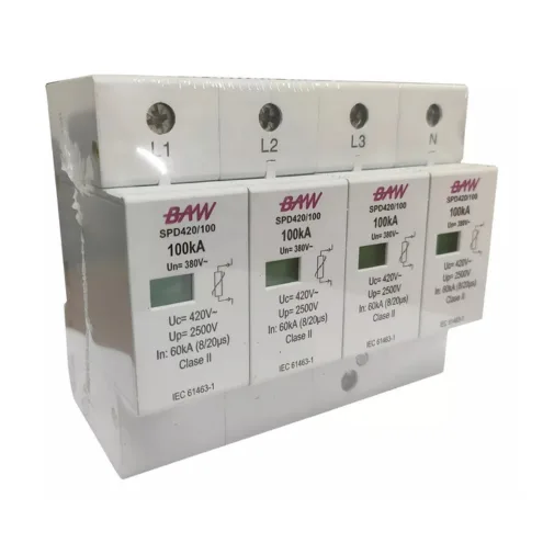 Protector c/descargas transitorias TRIPOLAR BAW 100kA/ 60kA clase II 3P+N