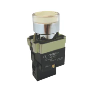 Pulsador metalico 22mm luminoso 220v AMBAR TBC SB-BW3571