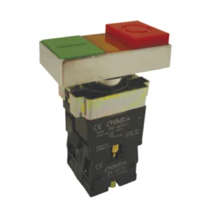 Pulsador rasante doble verde y rojo metalico SB-BL8425