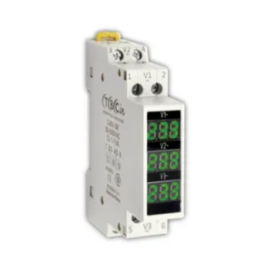Voltimero modular trifásico verde riel din TBC C45V-3G