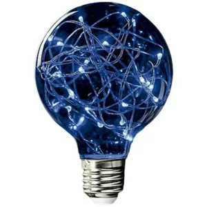 Lampara LED FILAMENTO clara GLOBO hilo AZUL deco G120