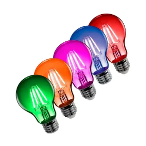 Lampara LED FILAMENTO tipo clara E-27 4w COLORES Azul / Naranja / Rojo / Verde / Violeta
