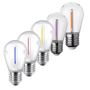 Lampara LED FILAMENTO tipo gota E-27 1w COLOR Amarillo / Azul / Magenta /  Naranja / Rojo